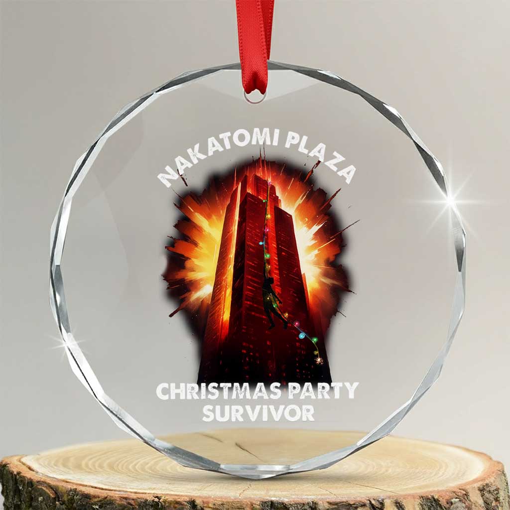 Nakatomi Plaza Christmas Party Survivor Crystal Glass Ornament TS09 Transparent Glass 3'' Circle Print Your Wear