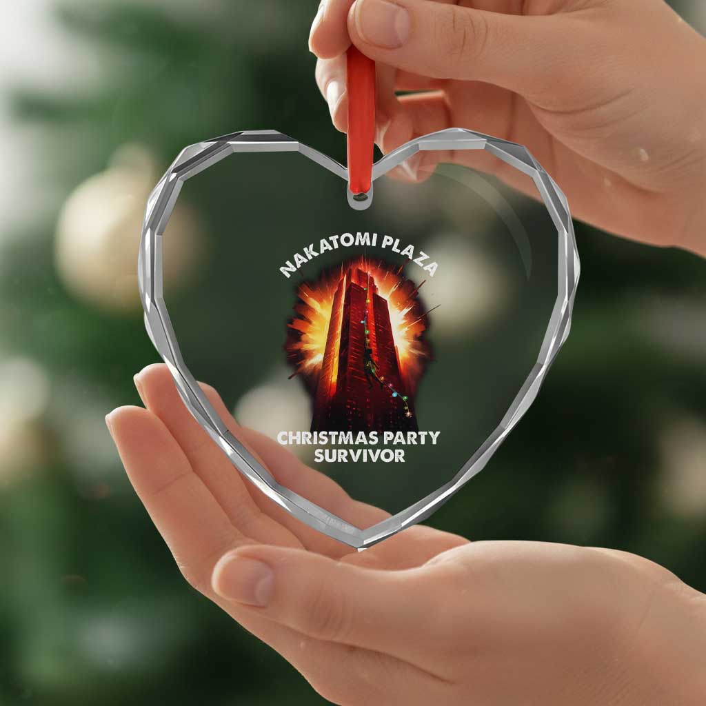 Nakatomi Plaza Christmas Party Survivor Heart Crystal Glass Ornament TS09 Print Your Wear