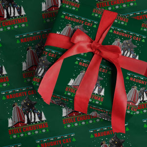 Nakatomi Plaza Christmas Wrapping Paper Roll Funny Naughty Santa Cat Humor TS14 Green Print Your Wear