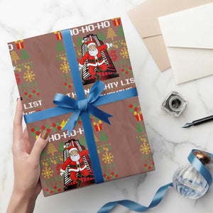 Nakatomi Plaza Christmas Wrapping Paper Roll Funny Santa Gun Cosplay Xmas TS14 Mocha Print Your Wear