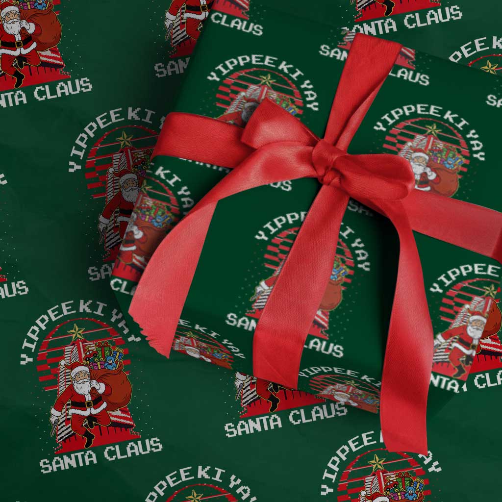 Nakatomi Plaza Christmas Wrapping Paper Roll Yippee Ki Yay Santa Claus TS14 Green Print Your Wear