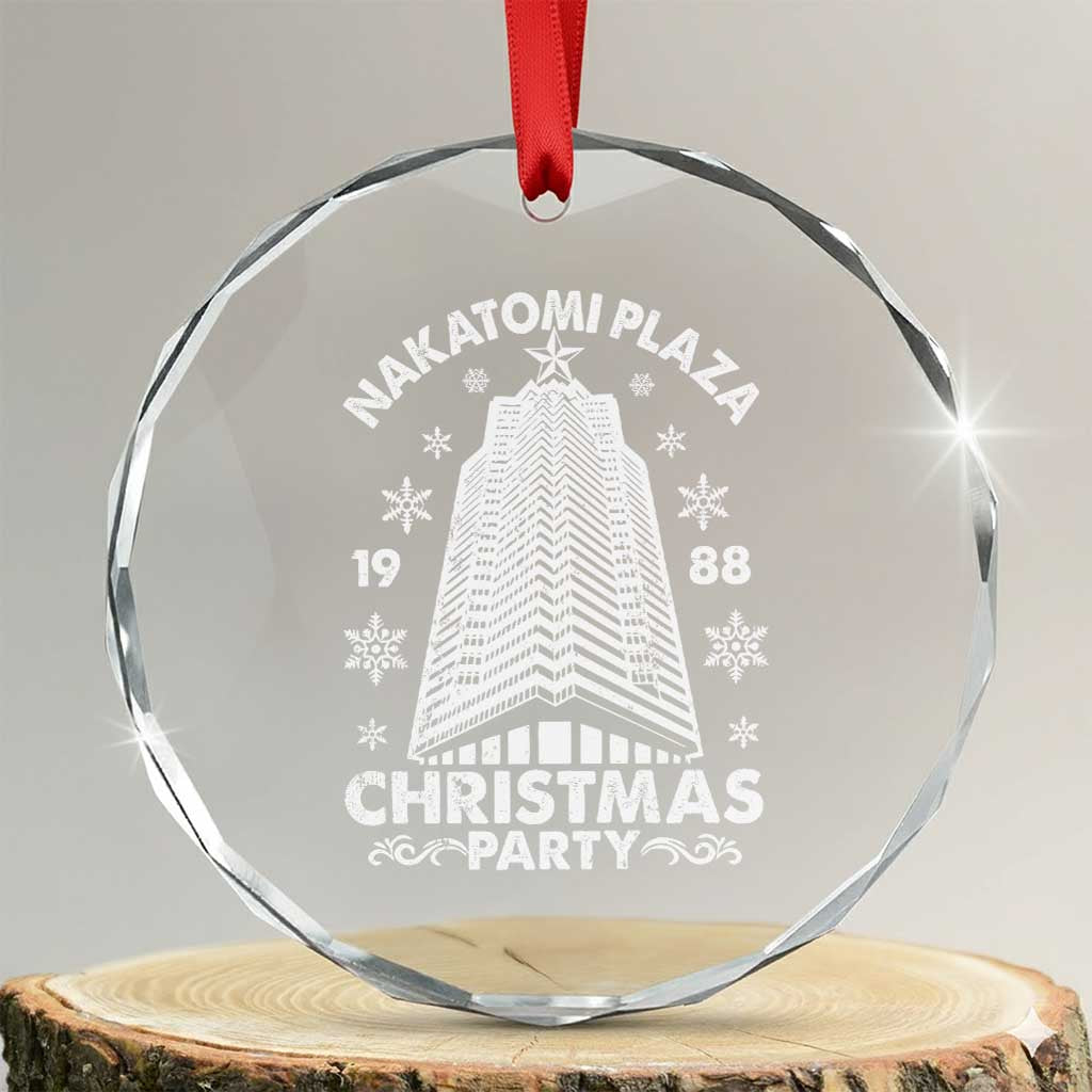 Nakatomi Plaza Crystal Glass Ornament Christmas Party 1988 Vintage Snowflake TS11 Transparent Glass 3'' Circle Print Your Wear