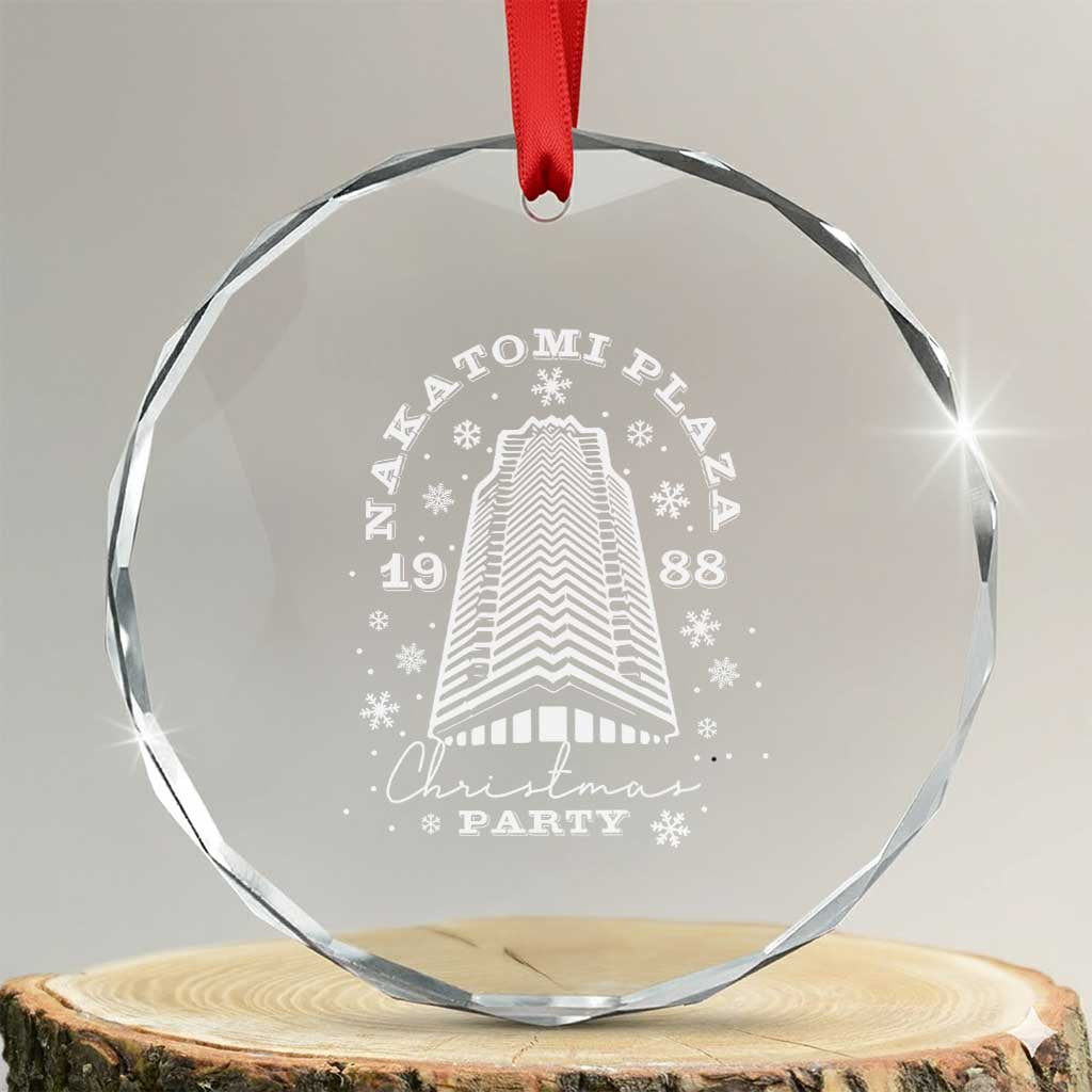 Nakatomi Plaza Party 1988 Crystal Glass Ornament Funny 80's Xmas Movie TS10 Transparent Glass 3'' Circle Print Your Wear