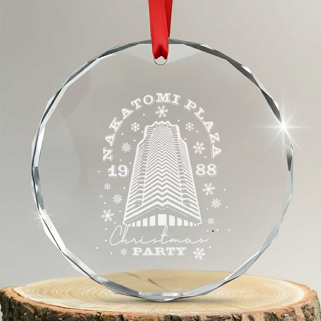 Nakatomi Plaza Party 1988 Crystal Glass Ornament Funny 80's Xmas Movie TS10 Transparent Glass 3'' Circle Print Your Wear