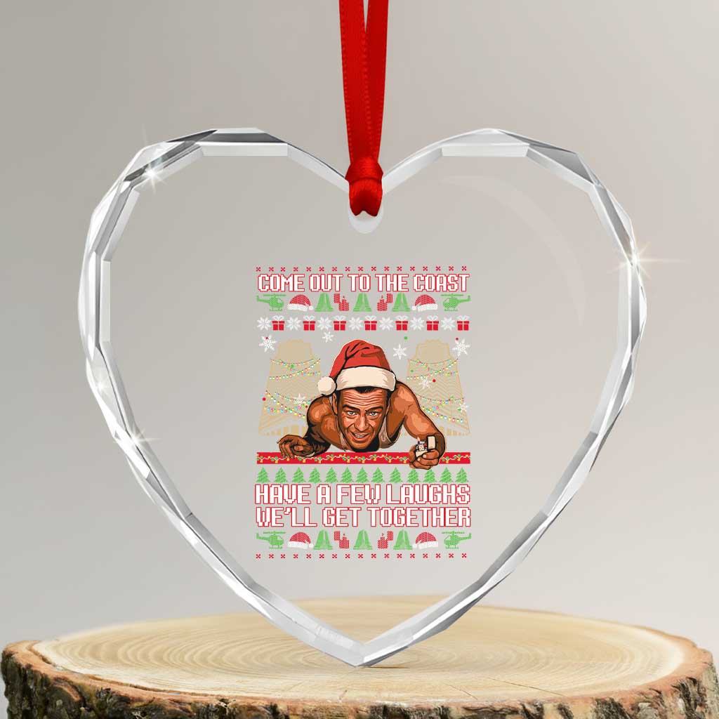 Nakatomi Plaza Party 1988 Heart Crystal Glass Ornament Come Out To The Coast Mcclane Ugly Xmas TS10 Transparent Glass 3'' Heart Print Your Wear