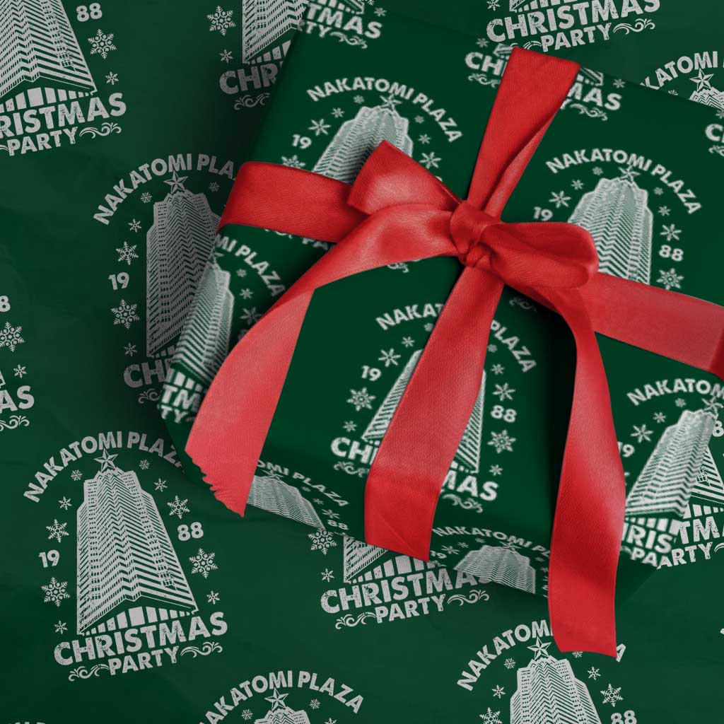 Nakatomi Plaza Wrapping Paper Roll Christmas Party 1988 Vintage Snowflake TS11 Green Print Your Wear