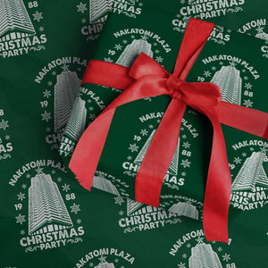 Nakatomi Plaza Wrapping Paper Roll Christmas Party 1988 Vintage Snowflake TS11 Green Print Your Wear