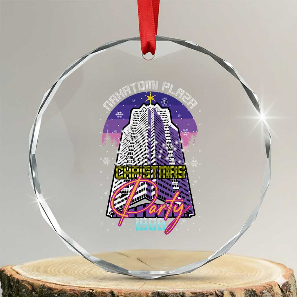 Nakatomi Plaza Xmas Party 1988 Crystal Glass Ornament Funny 80's Movie Ugly Xmas Gift TS10 Transparent Glass 3'' Circle Print Your Wear