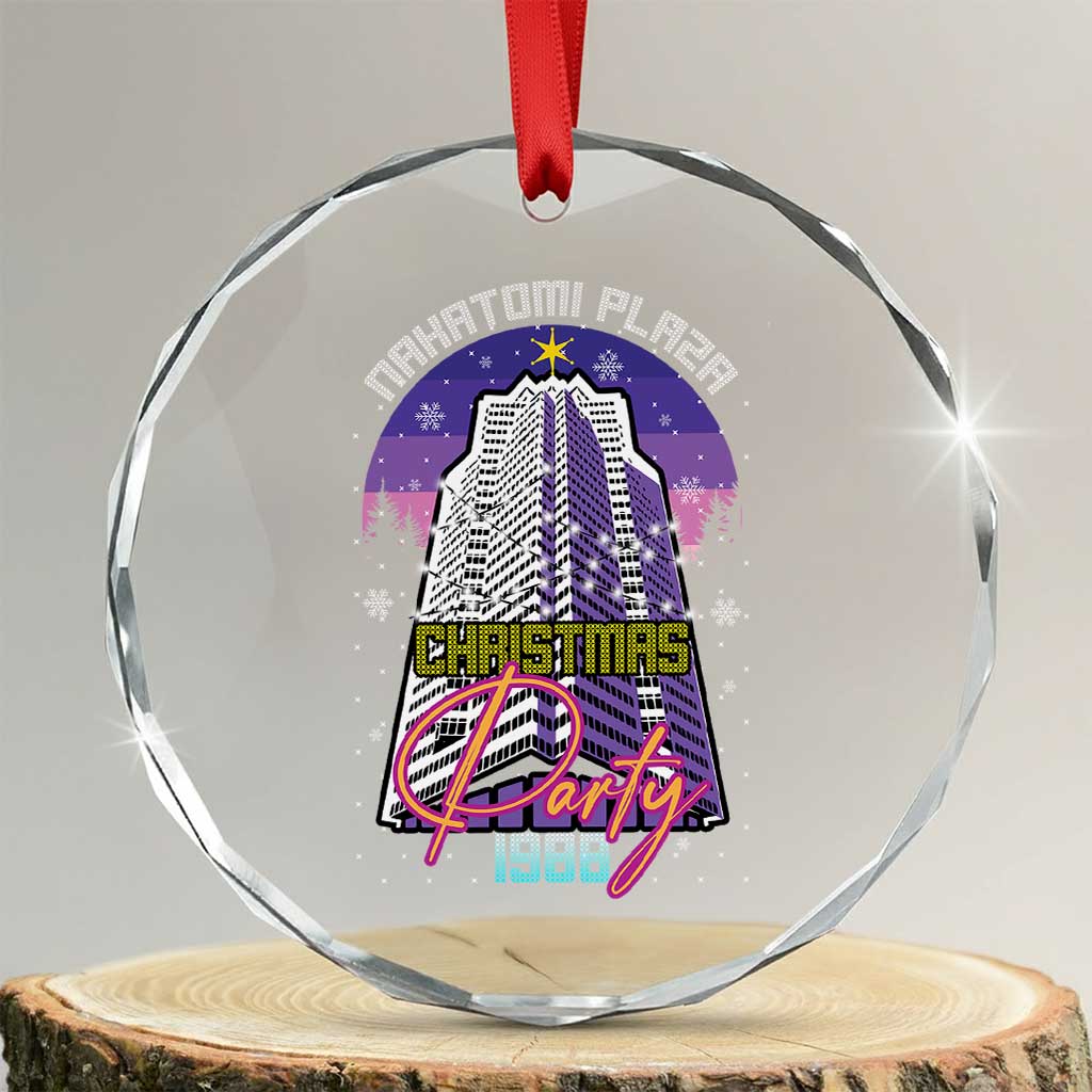 Nakatomi Plaza Xmas Party 1988 Crystal Glass Ornament Funny 80's Movie Ugly Xmas Gift TS10 Transparent Glass 3'' Circle Print Your Wear