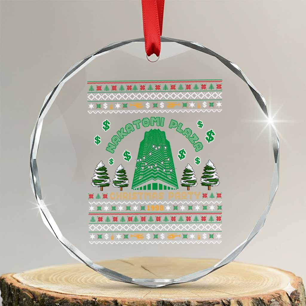 Nakatomi Plaza Xmas Party 1988 Crystal Glass Ornament Funny 80's Movie Xmas Gift Ugly Christmas TS10 Transparent Glass 3'' Circle Print Your Wear