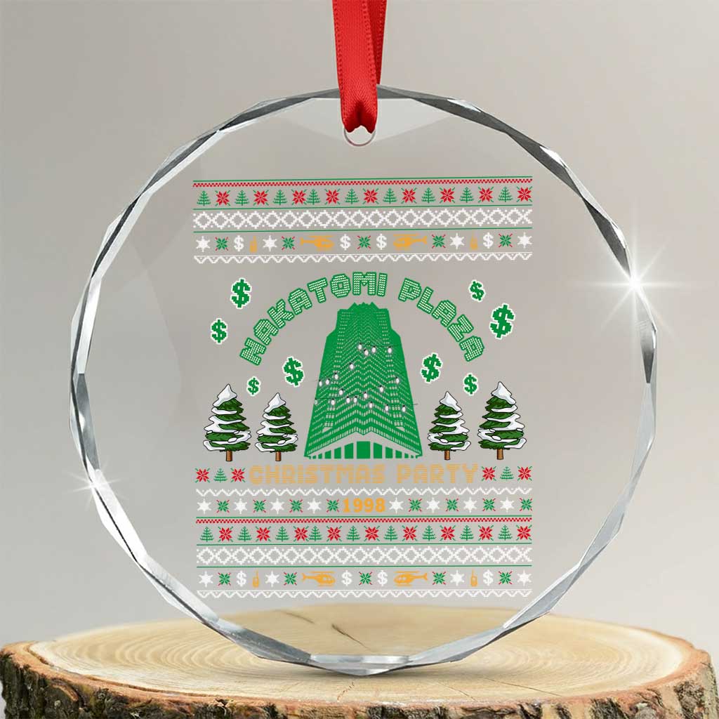 Nakatomi Plaza Xmas Party 1988 Crystal Glass Ornament Funny 80's Movie Xmas Gift Ugly Christmas TS10 Transparent Glass 3'' Circle Print Your Wear
