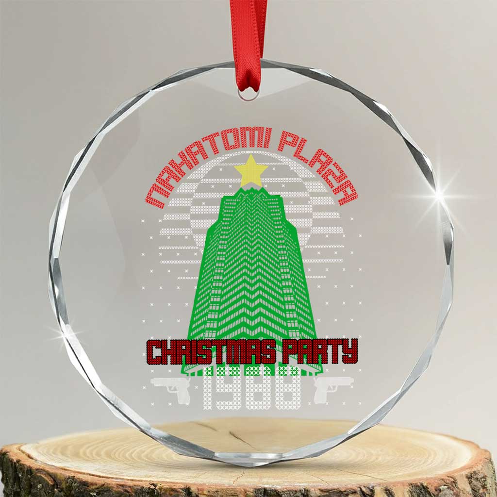 Nakatomi Plaza Xmas Party 1988 Crystal Glass Ornament Xmas Gift Funny 80's Die Movie Bruce TS10 Transparent Glass 3'' Circle Print Your Wear