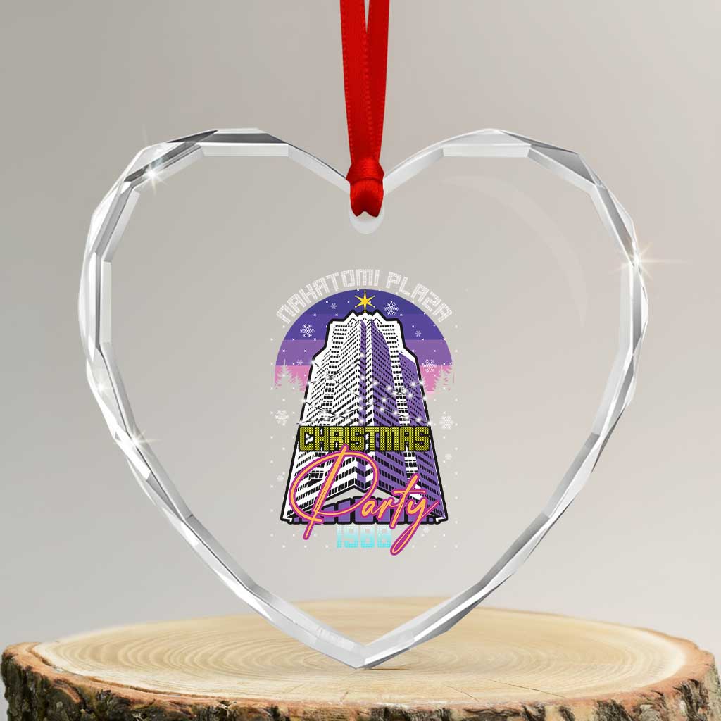 Nakatomi Plaza Xmas Party 1988 Heart Crystal Glass Ornament Funny 80's Movie Ugly Xmas Gift TS10 Transparent Glass 3'' Heart Print Your Wear