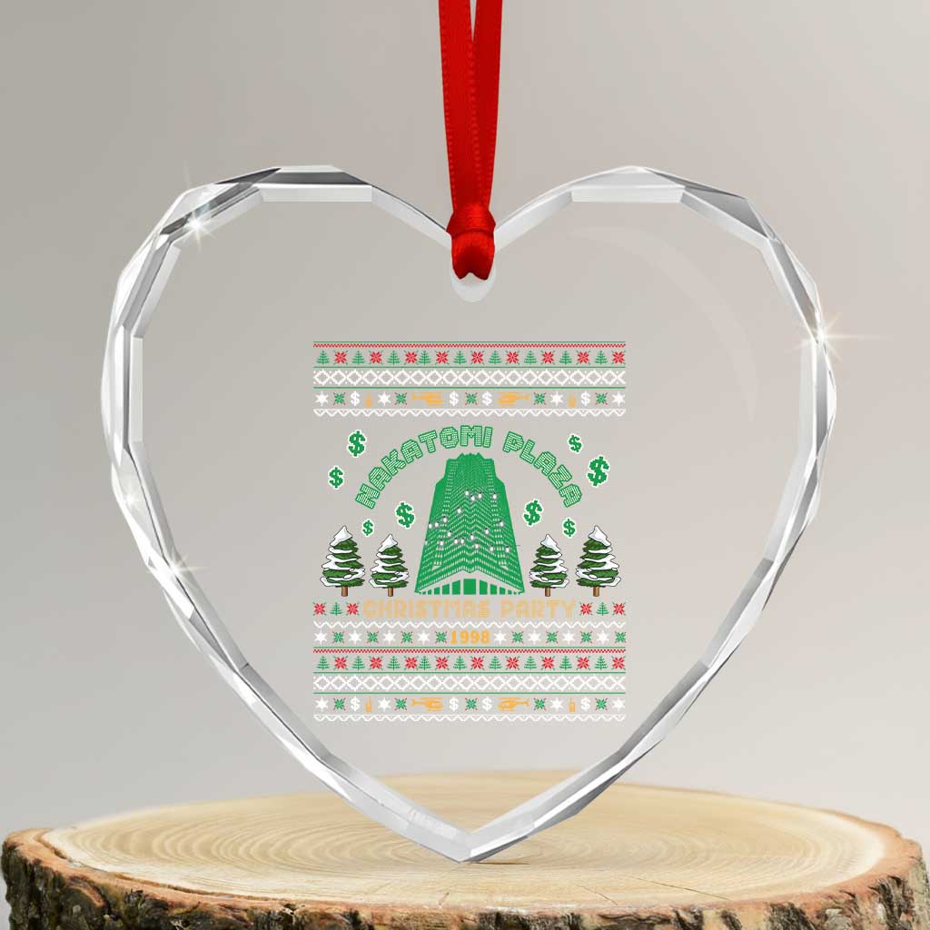 Nakatomi Plaza Xmas Party 1988 Heart Crystal Glass Ornament Funny 80's Movie Xmas Gift Ugly Christmas TS10 Transparent Glass 3'' Heart Print Your Wear