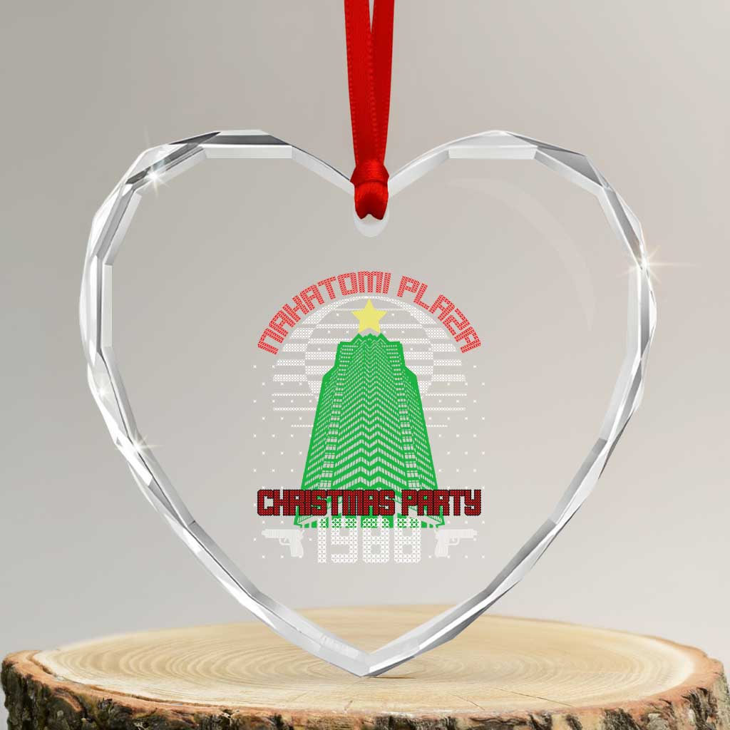 Nakatomi Plaza Xmas Party 1988 Heart Crystal Glass Ornament Xmas Gift Funny 80's Die Movie Bruce TS10 Transparent Glass 3'' Heart Print Your Wear