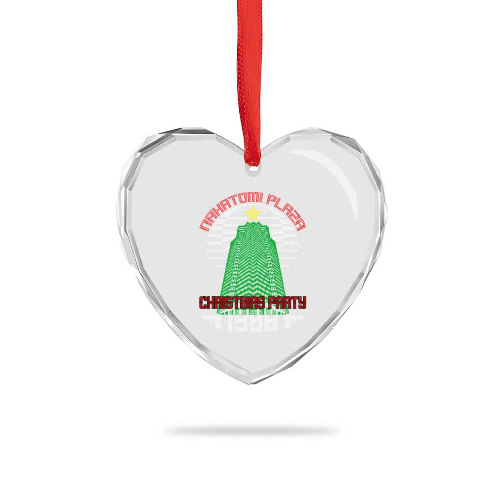 Nakatomi Plaza Xmas Party 1988 Heart Crystal Glass Ornament Xmas Gift Funny 80's Die Movie Bruce TS10 Print Your Wear