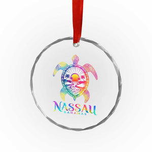 Nassau Bahamas Beach Vacation Crystal Glass Ornament Tie Dye Sea Turtle TS11 Print Your Wear