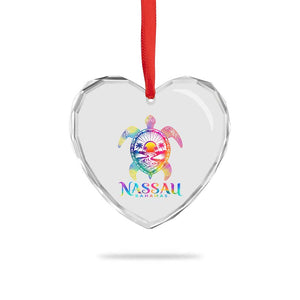 Nassau Bahamas Beach Vacation Heart Crystal Glass Ornament Tie Dye Sea Turtle TS11 Print Your Wear