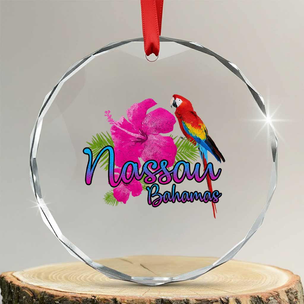 Nassau Souvenir Crystal Glass Ornament Caribbean Bahamas Beach Vacation TS10 Transparent Glass 3'' Circle Print Your Wear