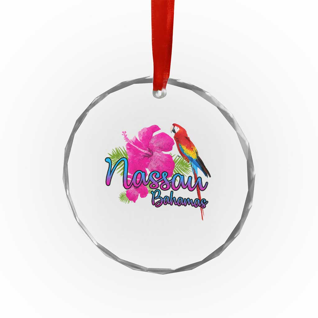 Nassau Souvenir Crystal Glass Ornament Caribbean Bahamas Beach Vacation TS10 Transparent Glass 3'' Circle Print Your Wear