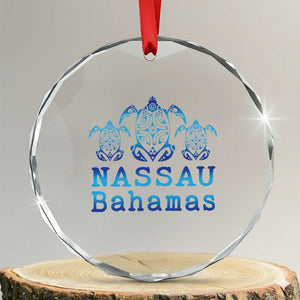 Nassau Souvenir Crystal Glass Ornament Sea Turtle Bahamas Beach Vacation TS10 Transparent Glass 3'' Circle Print Your Wear