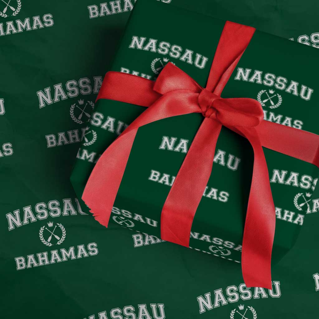 Nassau Souvenir Wrapping Paper Roll Bahamas Rowing Beach Summer Vacation TS10 Green Print Your Wear