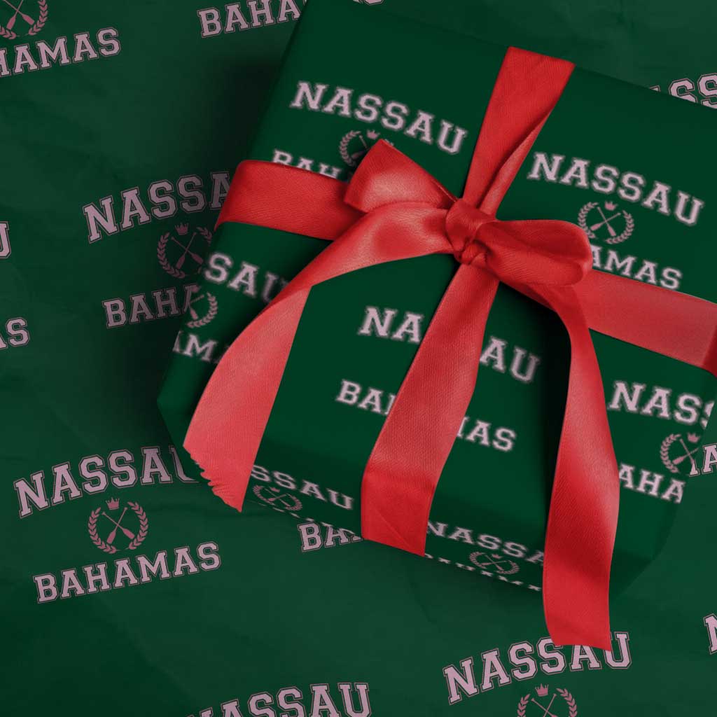 Nassau Souvenir Wrapping Paper Roll Bahamas Rowing Summer Vacation Girls Trip TS10 Green Print Your Wear