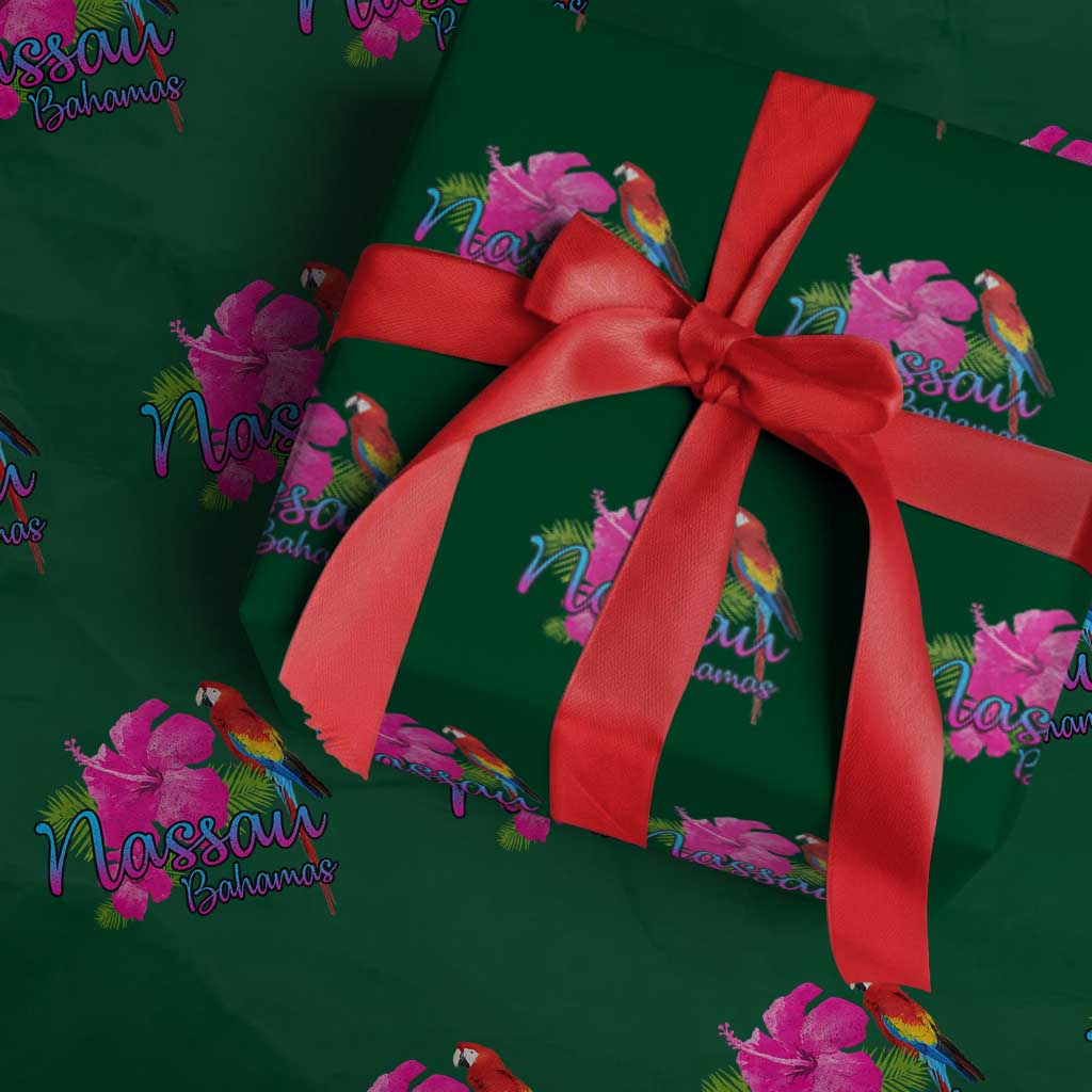 Nassau Souvenir Wrapping Paper Roll Caribbean Bahamas Beach Vacation TS10 Green Print Your Wear
