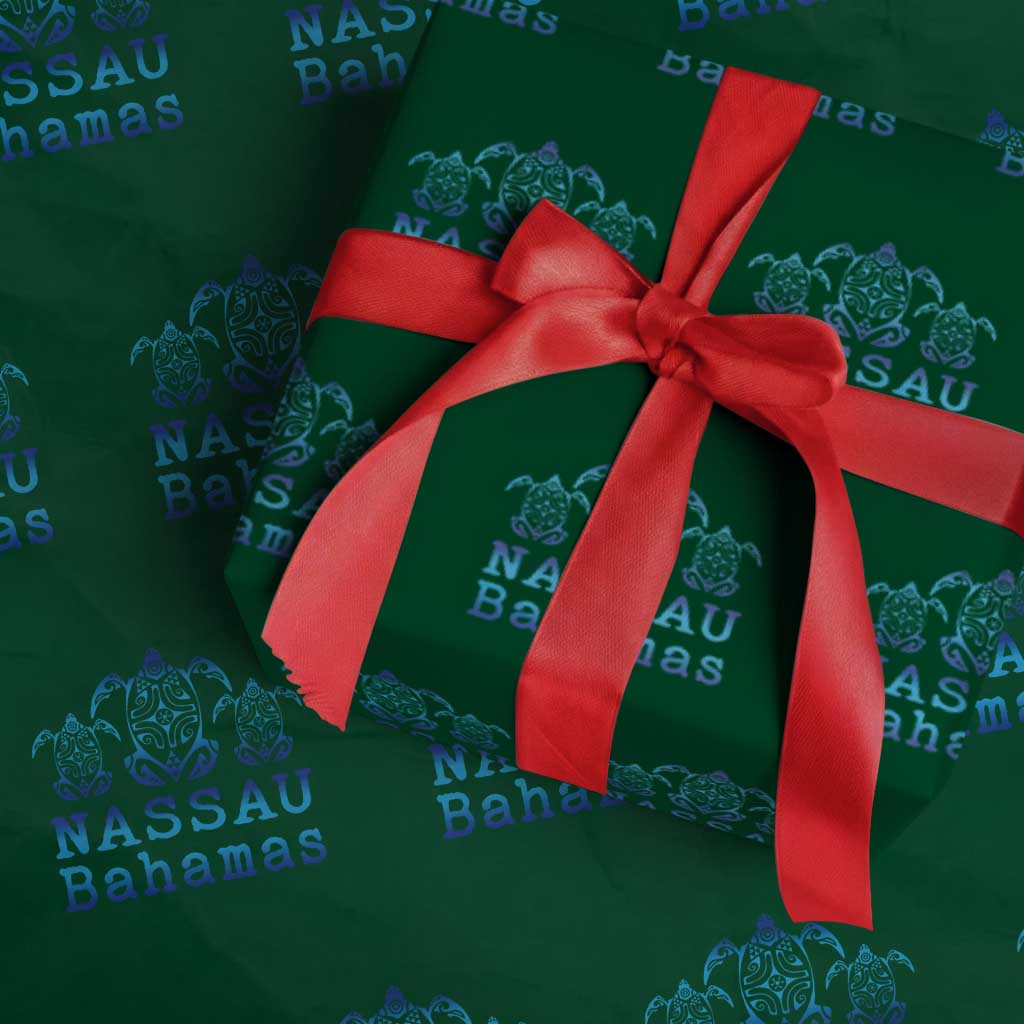 Nassau Souvenir Wrapping Paper Roll Sea Turtle Bahamas Beach Vacation TS10 Green Print Your Wear