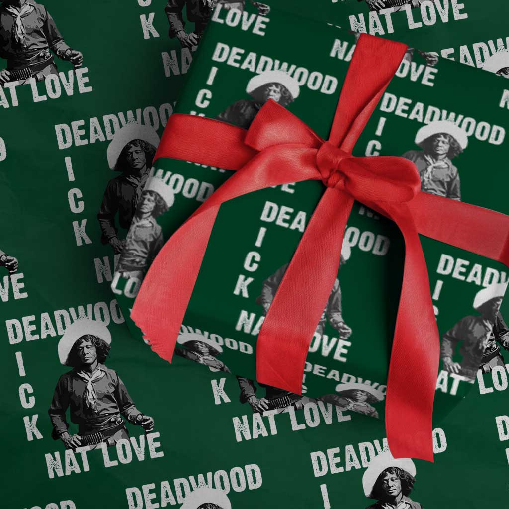 Nat Love Wrapping Paper Roll Deadwood Dick Black Cowboy Western Legend Vintage TS02 Green Print Your Wear