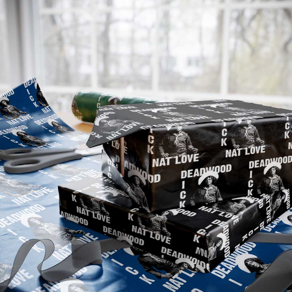 Nat Love Wrapping Paper Roll Deadwood Dick Black Cowboy Western Legend Vintage TS02 Black Print Your Wear