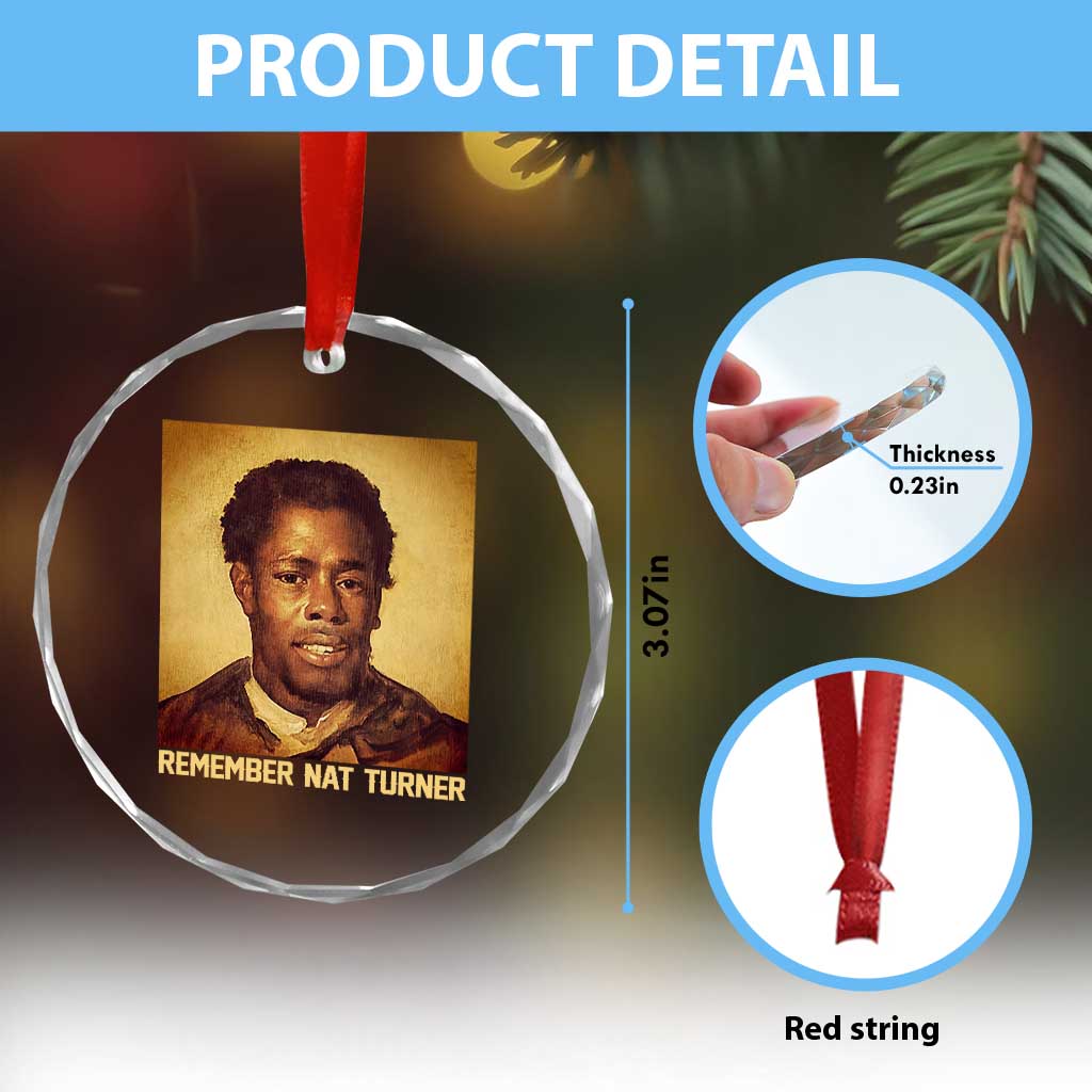 Nat Turner Crystal Glass Ornament Black History Month TS14 Print Your Wear