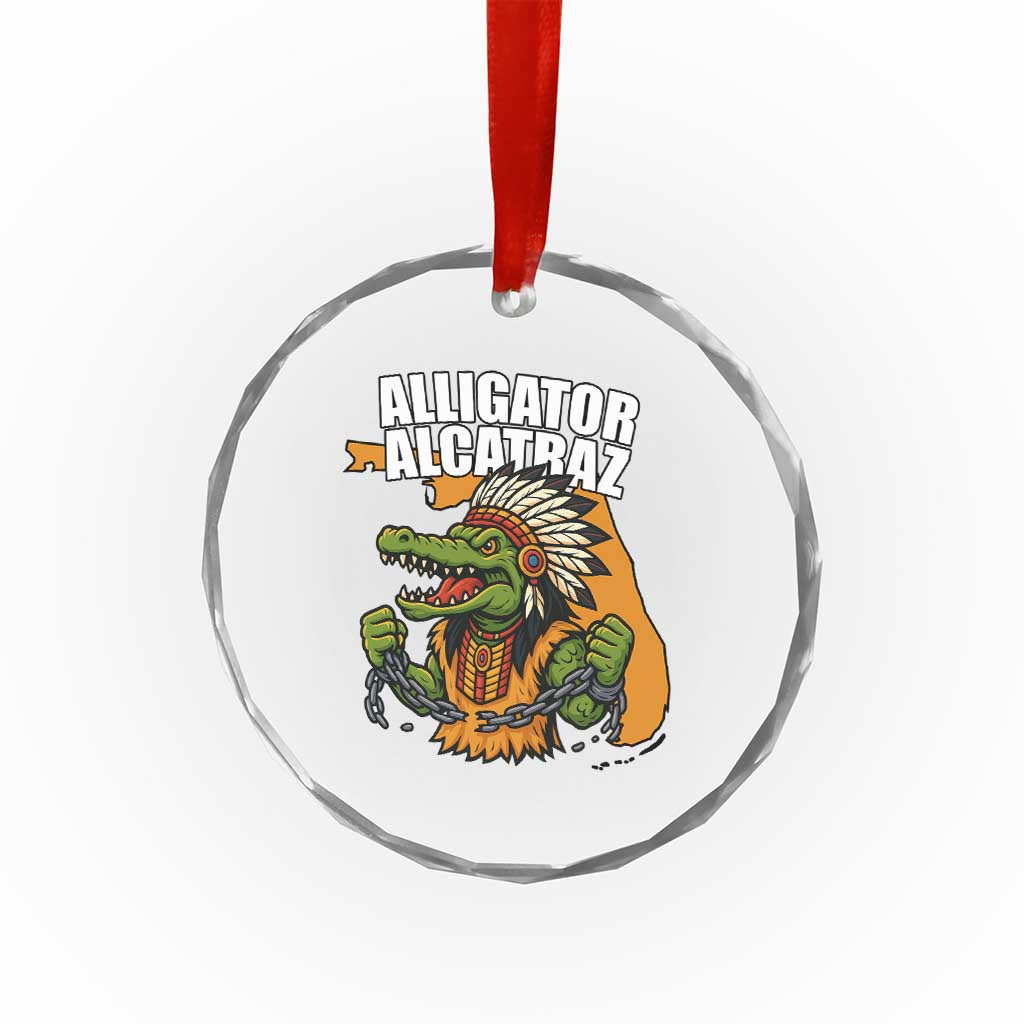 Native Alligator Alcatraz Crystal Glass Ornament Florida Gator Break The Chain TS02 Print Your Wear