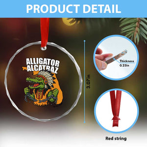 Native Alligator Alcatraz Crystal Glass Ornament Florida Gator Break The Chain TS02 Print Your Wear