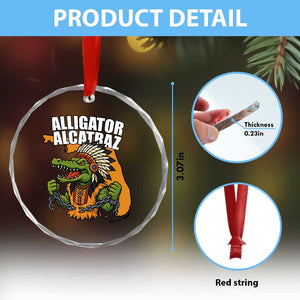 Native Alligator Alcatraz Crystal Glass Ornament Florida Gator Break The Chain TS02 Print Your Wear
