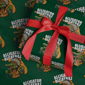 Native Alligator Alcatraz Wrapping Paper Roll Florida Gator Break The Chain TS02 Green Print Your Wear