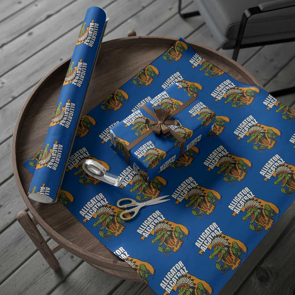 Native Alligator Alcatraz Wrapping Paper Roll Florida Gator Break The Chain TS02 Blue Print Your Wear