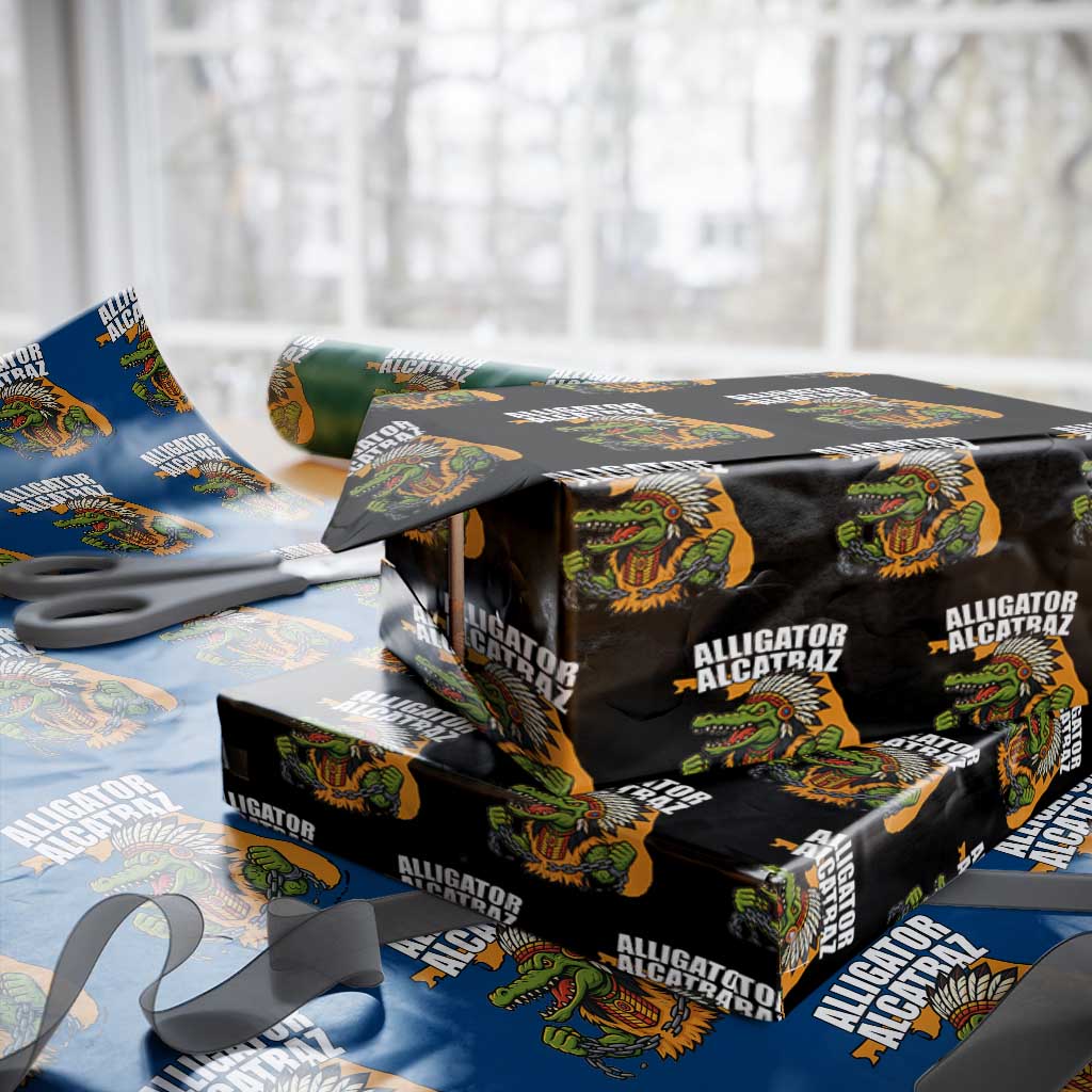 Native Alligator Alcatraz Wrapping Paper Roll Florida Gator Break The Chain TS02 Black Print Your Wear