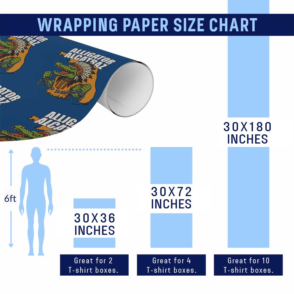 Native Alligator Alcatraz Wrapping Paper Roll Florida Gator Break The Chain TS02 Print Your Wear