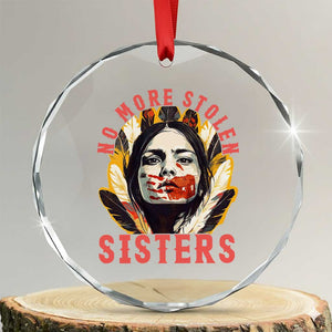 Native American Awareness Gift Crystal Glass Ornament No More Stolen Sisters MMIW Support TS12 Transparent Glass 3'' Circle Print Your Wear