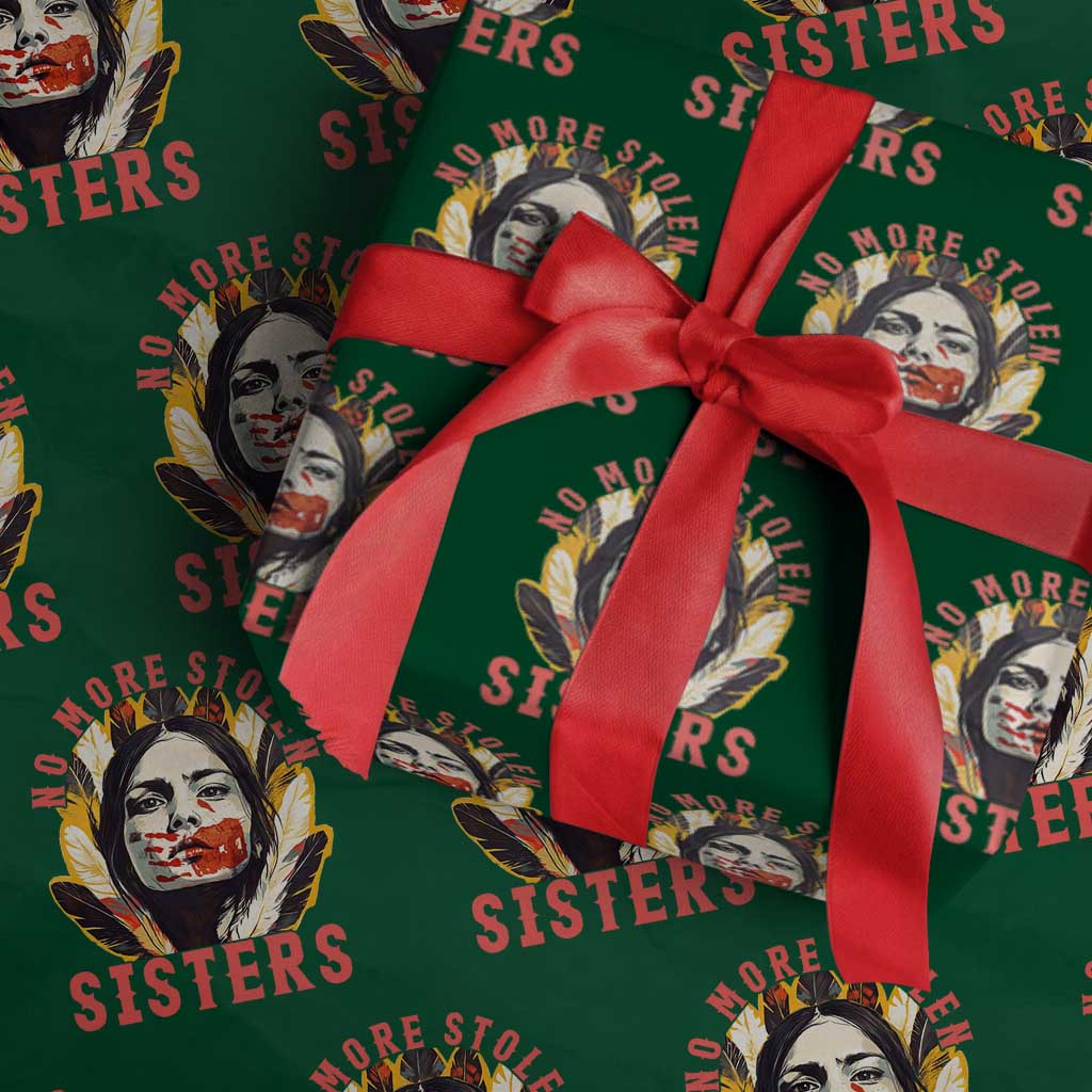 Native American Awareness Gift Wrapping Paper Roll No More Stolen Sisters MMIW Support TS12 Green Print Your Wear