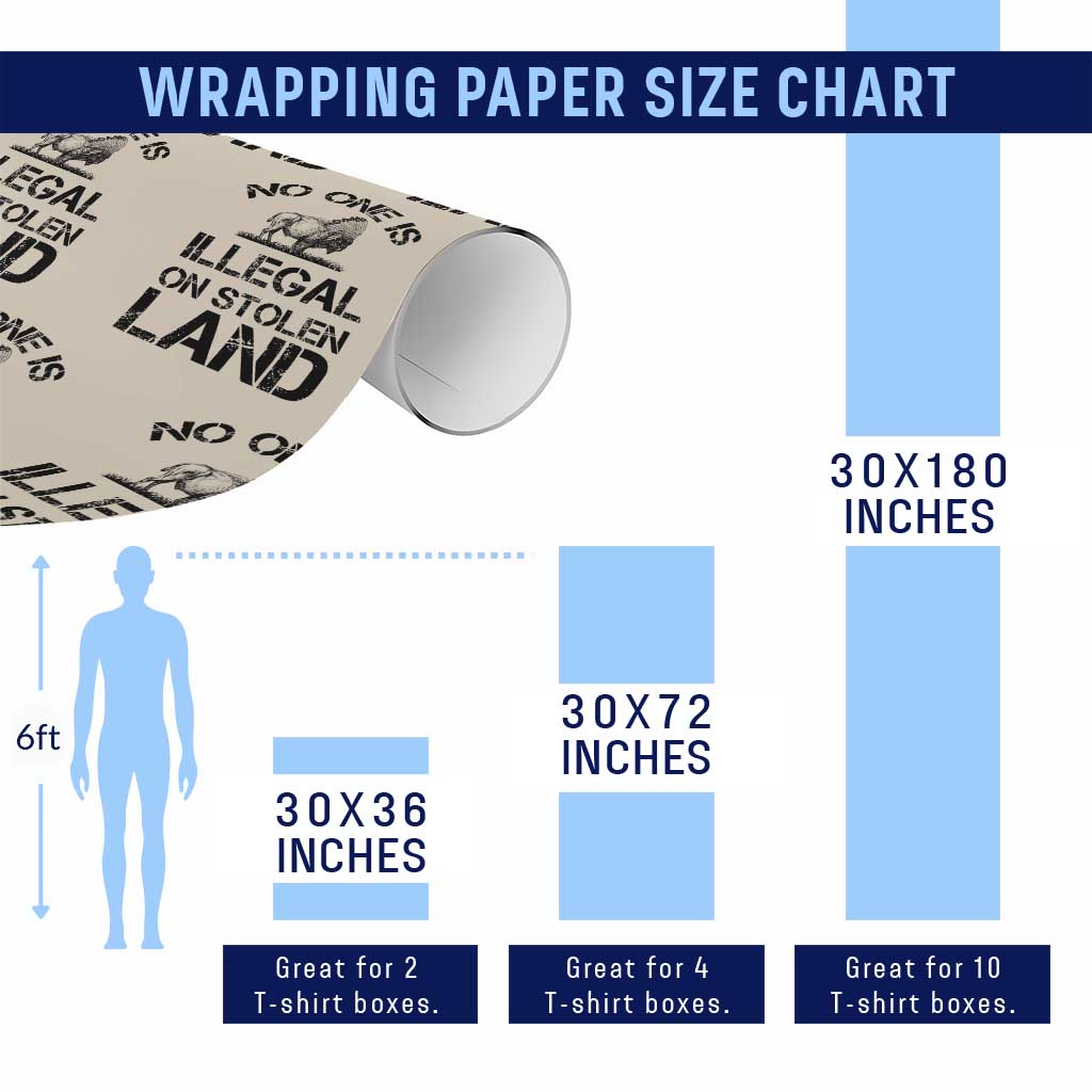 Native American Buffalo Graphic Wrapping Paper Roll No One Is Illegal On Stolen Land
