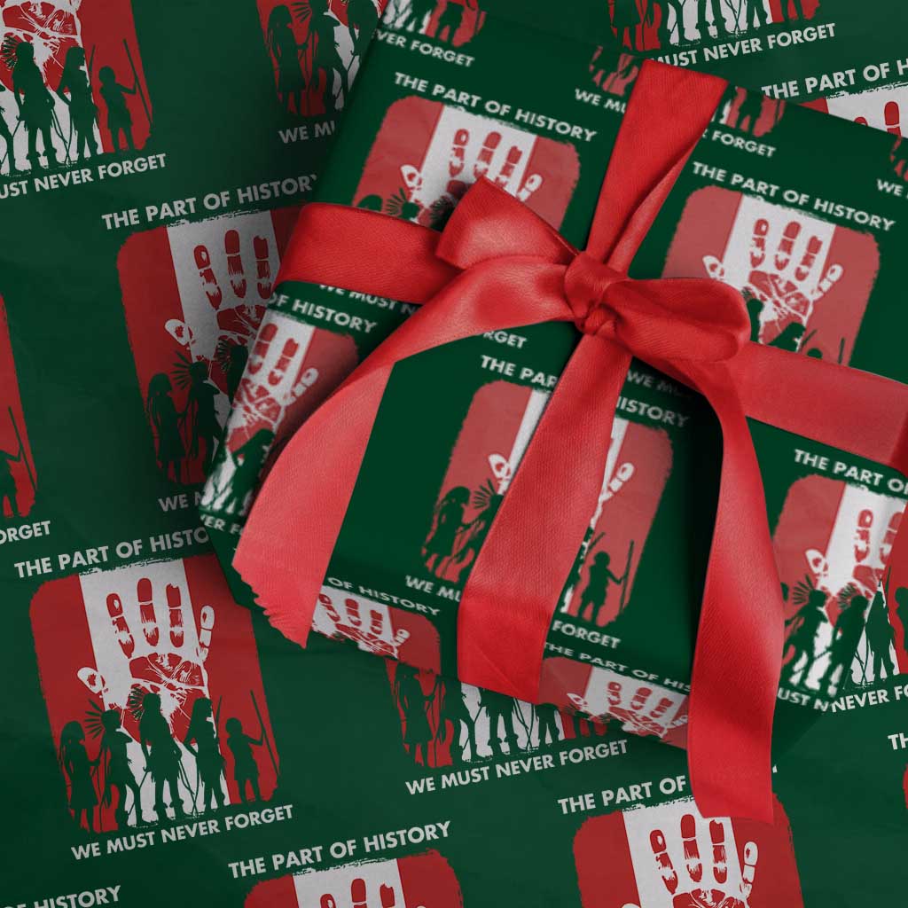 Native American Child Idian Wrapping Paper Roll The Part Of History We Must Never Forget TS14 Green Print Your Wear