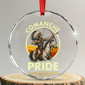 Native American Comanche Pride Indigenous People Day Crystal Glass Ornament - Print Your Wear