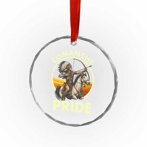 Native American Comanche Pride Indigenous People Day Crystal Glass Ornament - Print Your Wear