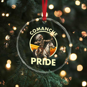Native American Comanche Pride Indigenous People Day Crystal Glass Ornament - Print Your Wear