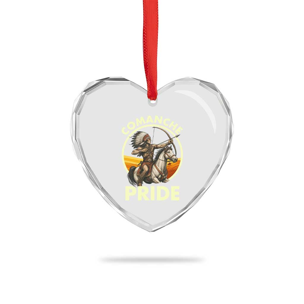 Native American Comanche Pride Indigenous People Day Heart Crystal Glass Ornament TS14 Print Your Wear