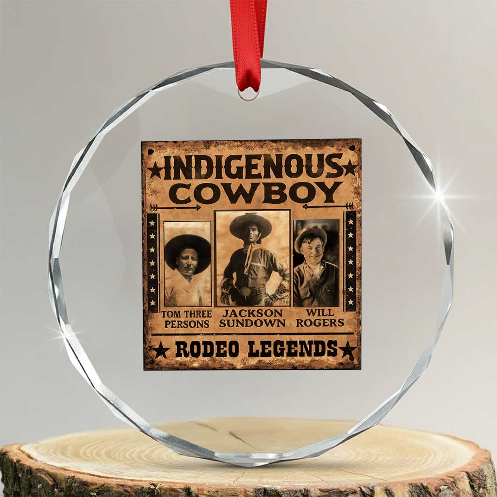 Native American Cowboy Rodeo Legends Crystal Glass Ornament Vintage Western Country Cowboy TS11 Transparent Glass 3'' Circle Print Your Wear