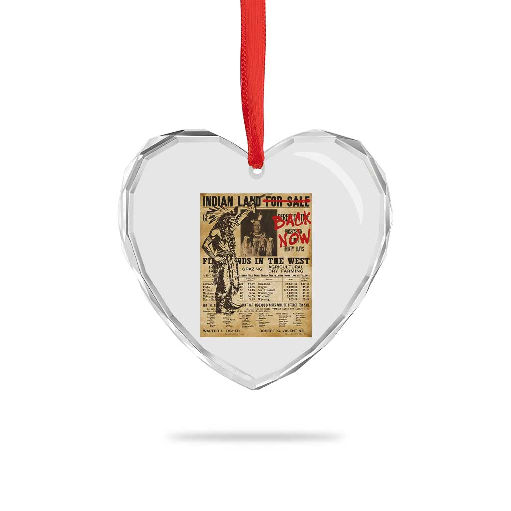 Native American Heart Crystal Glass Ornament Indian Land For Back Now TS10 Print Your Wear