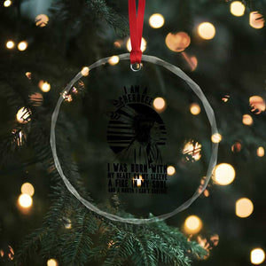 Native American Heritage Pride Gift Crystal Glass Ornament I Am A Cherokee Born With Heart On My Sleeve